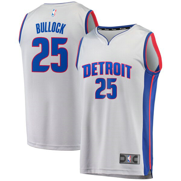 Camiseta Reggie Bullock 25 Detroit Pistons Statement Edition Gris Hombre